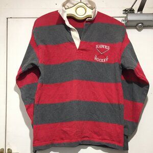 VINTAGE BARBARIAN RUGBY WEAR STRIPE POLO SHIRT SIZE S